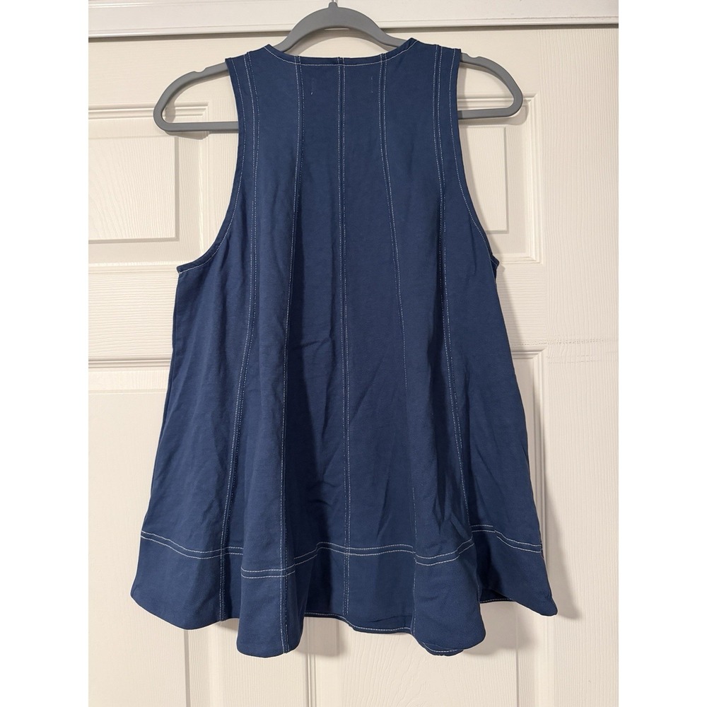 FP Beach Free People Strada Blue Baby Doll Tank Top Resort - Picture 3 of 8